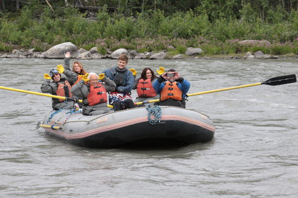 the two RV Gypsies and family whitewater rafting